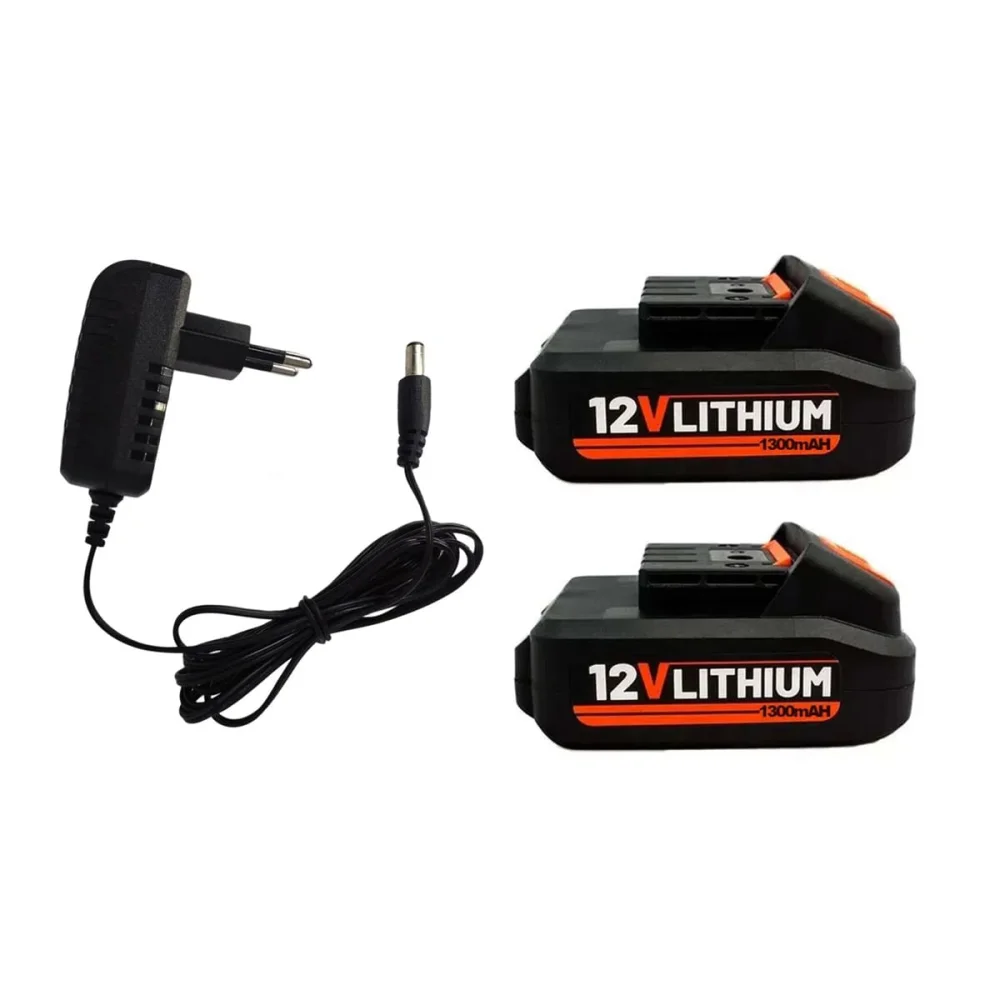 Kit 2 Baterias para Furadeira 12V 1300mAh D028 e Carregador para Bateria D028 NKF