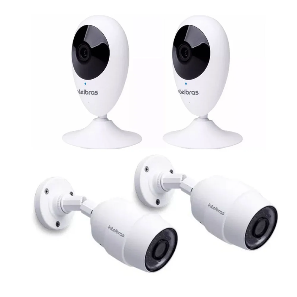 Kit 2 Câmeras de Segurança Wi-Fi HD iC3 4565249 e C5 4560144 Intelbras