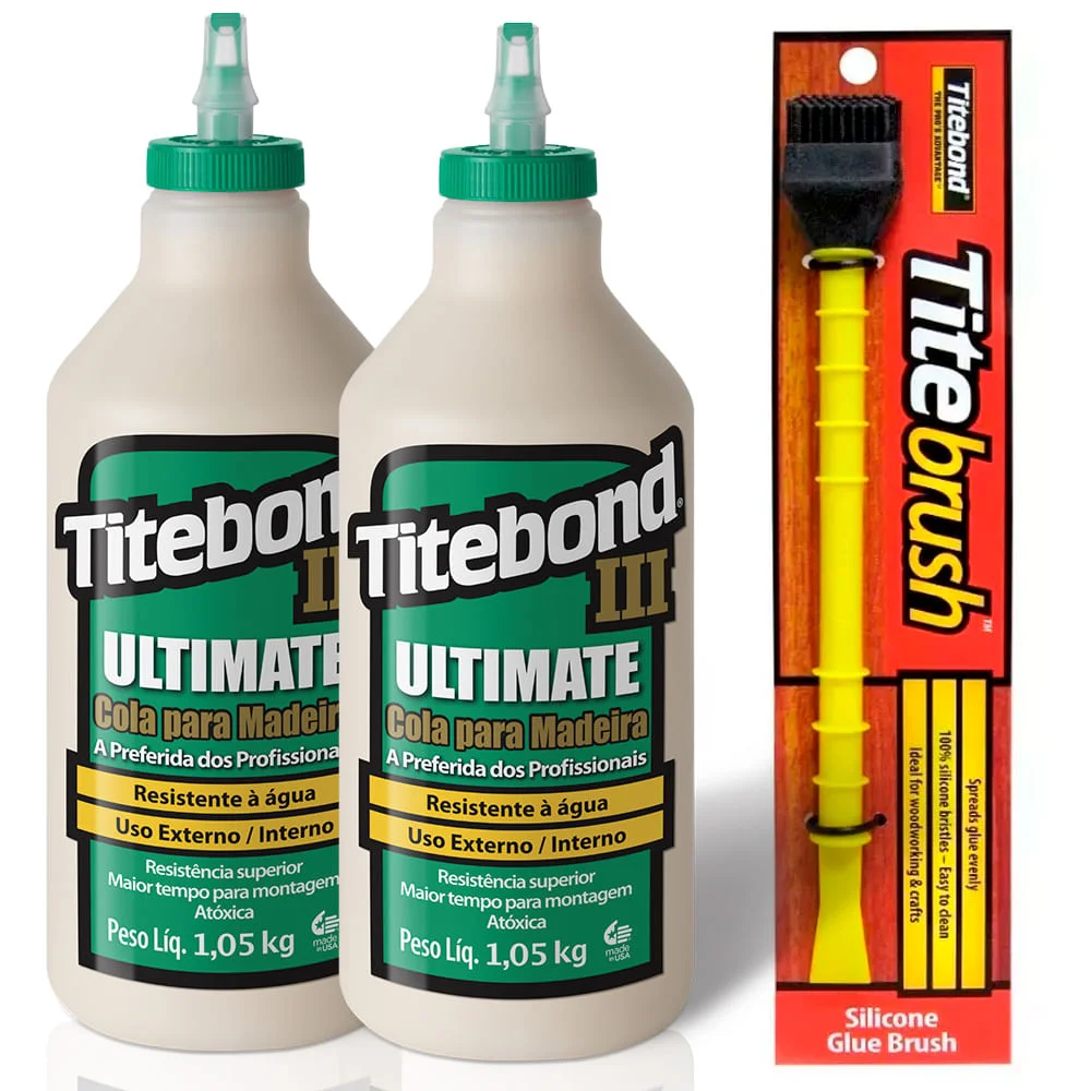 Kit 2 Colas para Madeira III Ultimate 946 ml e Pincel de Silicone Titebond