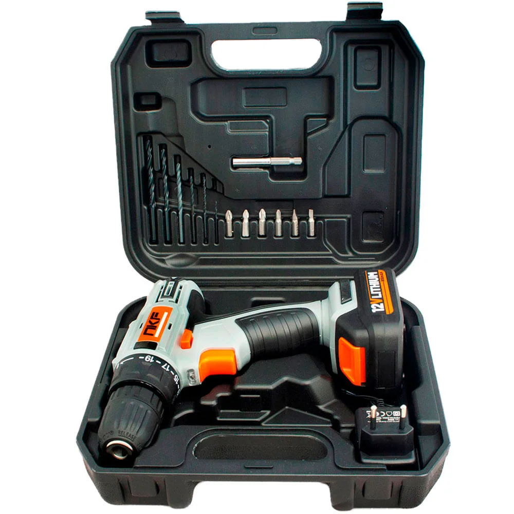 Kit 2 Furadeiras Parafusadeiras à Bateria 12V com Maleta e 13 Itens FP12X NKF