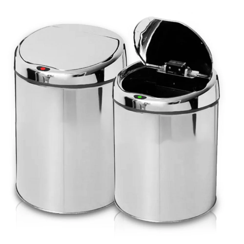 Kit 2 Lixeiras Automáticas com Sensor em Aço Inoxidável 3 Litros NKF