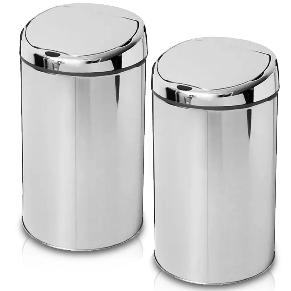 Kit 2 Lixeiras Automáticas com Sensor em Aço Inoxidável 6 Litros NKF