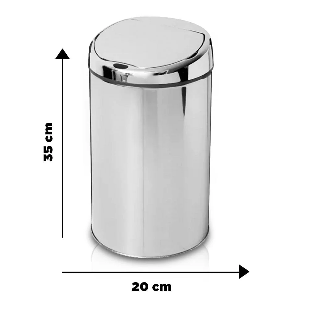 Kit 2 Lixeiras Automáticas com Sensor em Aço Inoxidável 6 Litros NKF