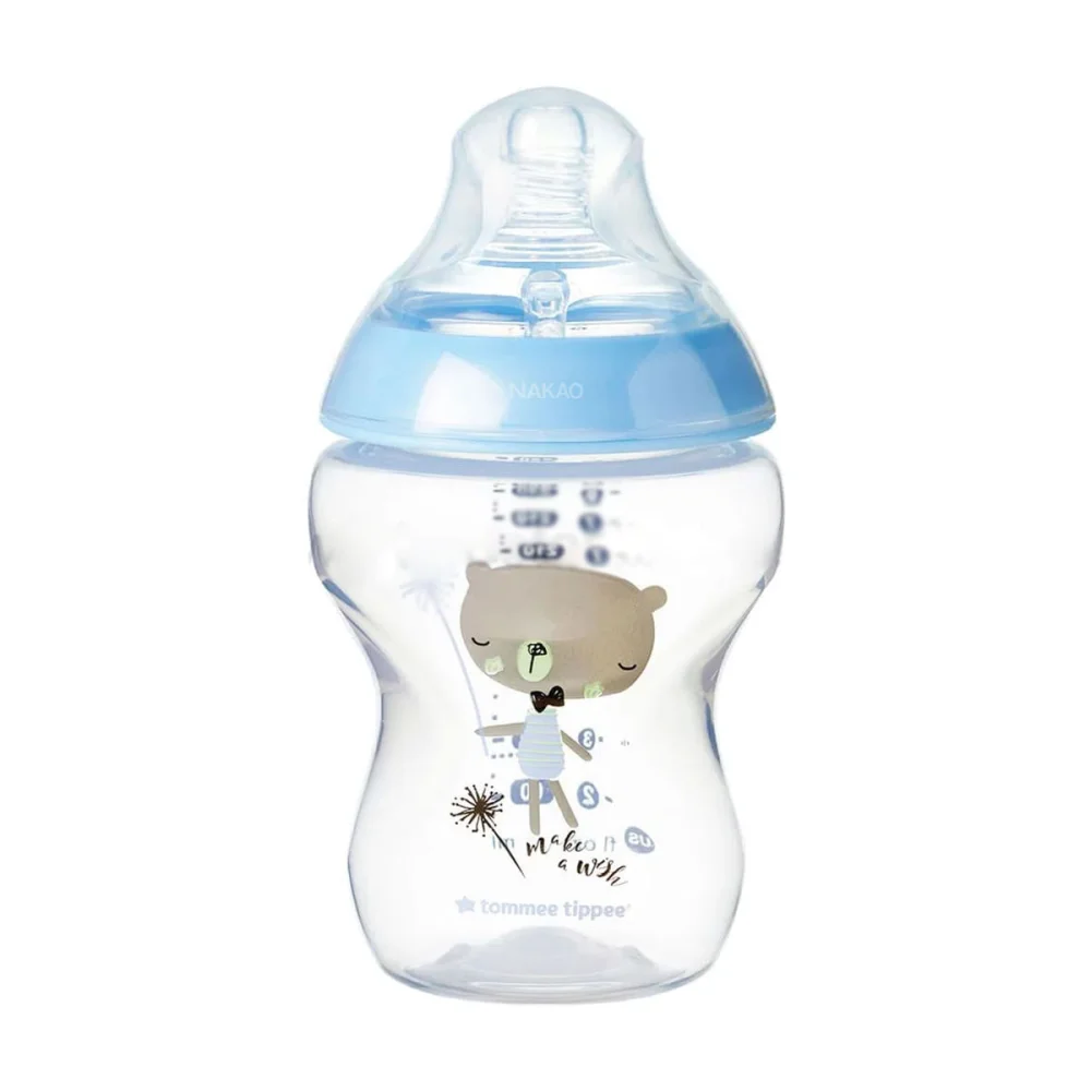 Kit 2 Mamadeiras Closer Nature 260ml e Escova de Mamadeira Verde Tommee Tippee