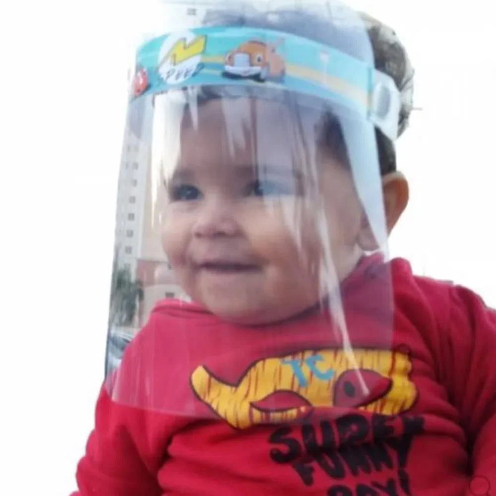 Kit 2 Máscaras Protetor Facial Family Personagens Visor Transparente Face Shield