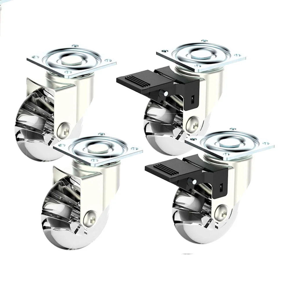 Kit 2 Rodízios 50mm com Freio e 2 Rodízios 50mm sem Freio Soprano