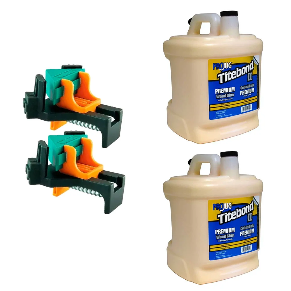 Kit 2 Sargentos Clip Angular 305100 Wolfcraft e 2 Colas Madeira IIPremium 814Kg