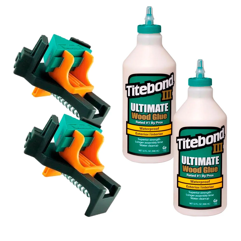 Kit 2 Sargentos Clip Angular 305100 Wolfcraft e 2 Colas Ultimate 946ml