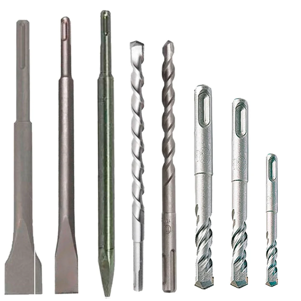 Kit 2 Talhadeiras Encaixe SDS e 1 Ponteira e 5 Brocas