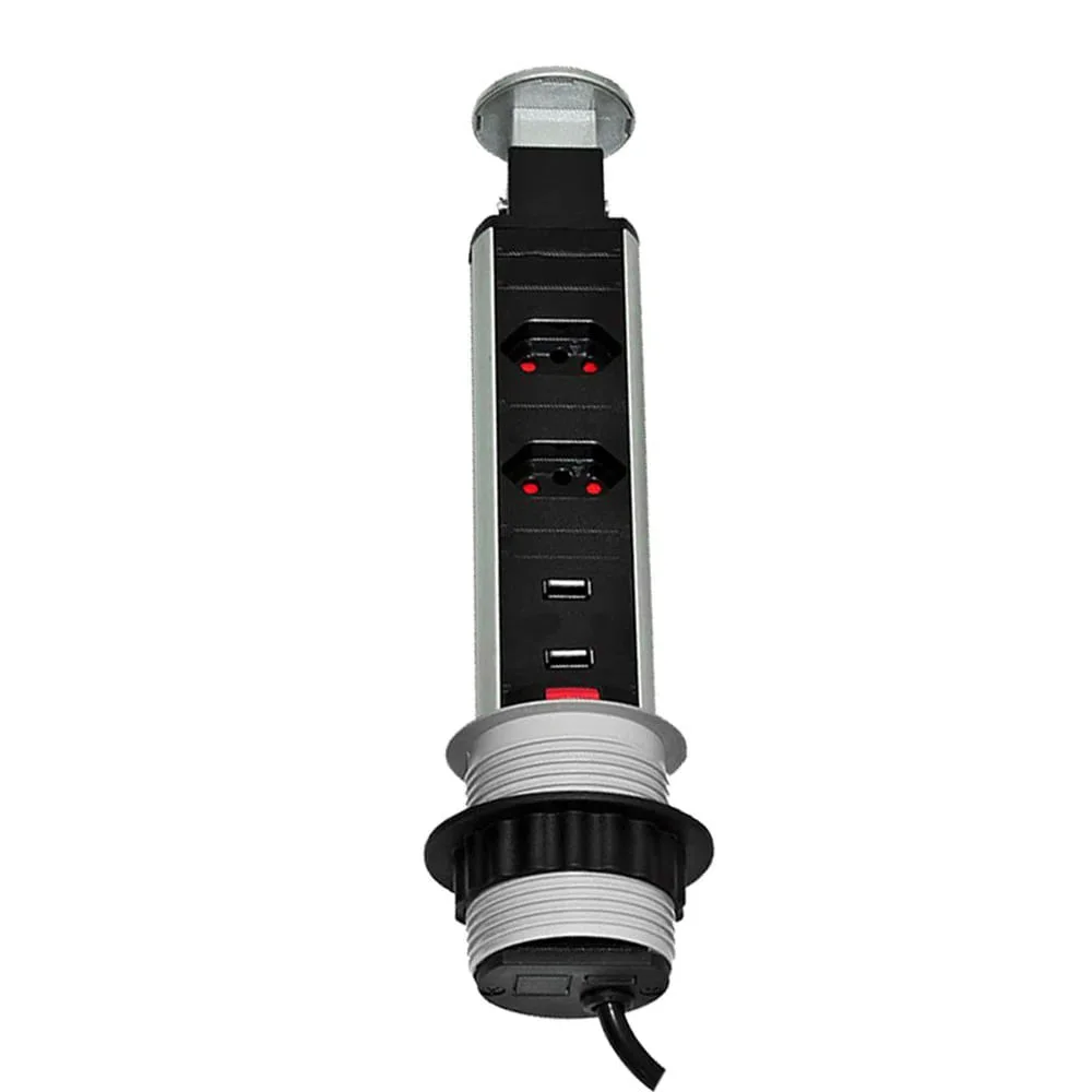 Kit 2 Torres de Tomada Multiplug 2 tomadas com 2 entradas USB