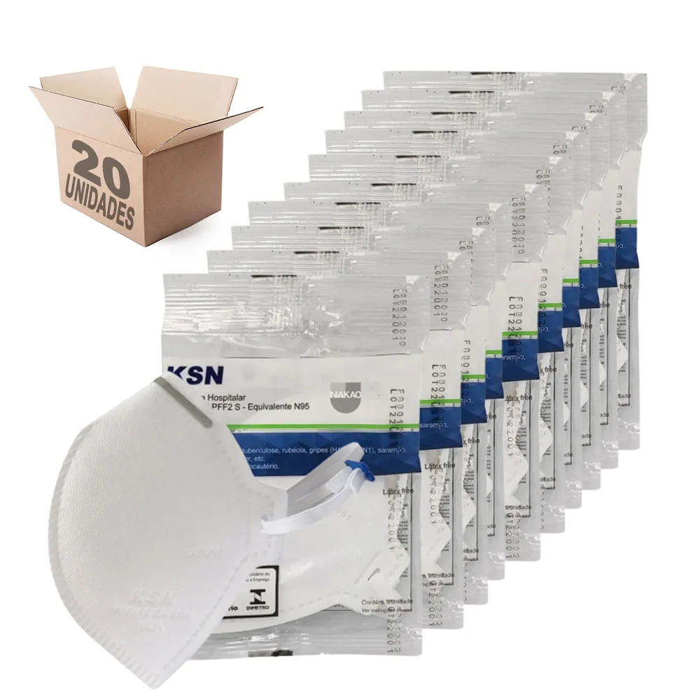 Kit 20 Máscaras Hospitalar Modelo PFF2 S 10.02 MH KSN