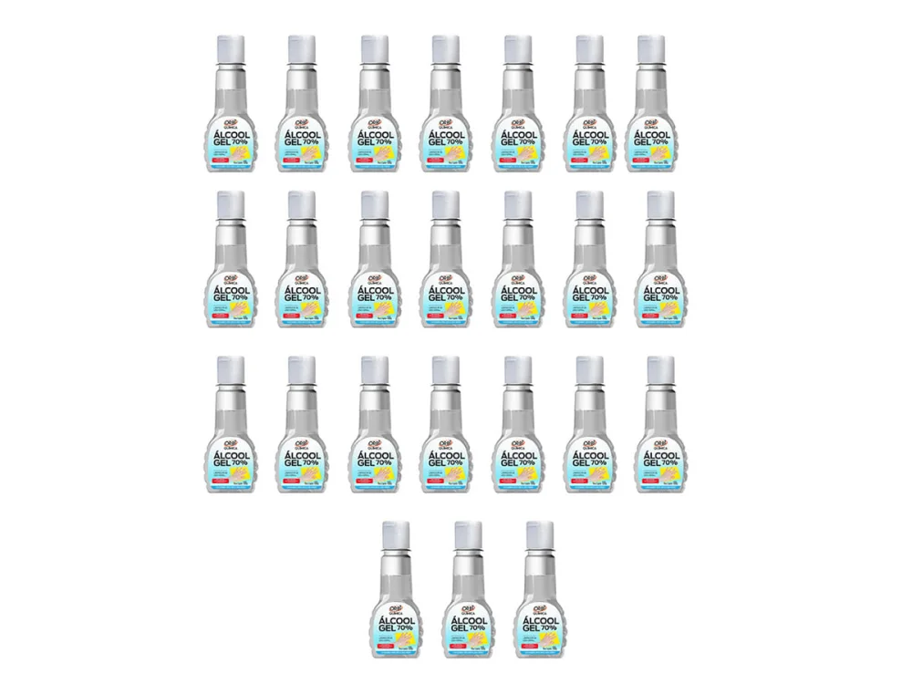 Kit 24 Unid Ácool Gel 70º Antisséptico e Higienizador de Mãos 100G Orbi