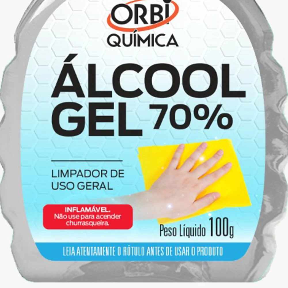 Kit 3 Álcool Gel 70º Antisséptico e Higienizador de Mãos 100G Orbi