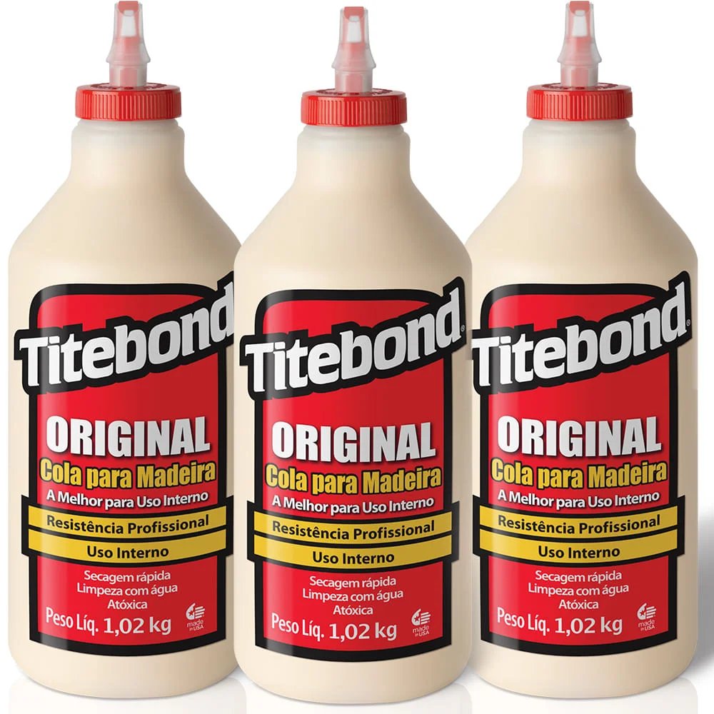 Kit 3 Colas para Madeira Original Wood Glue 946 ml Titebond