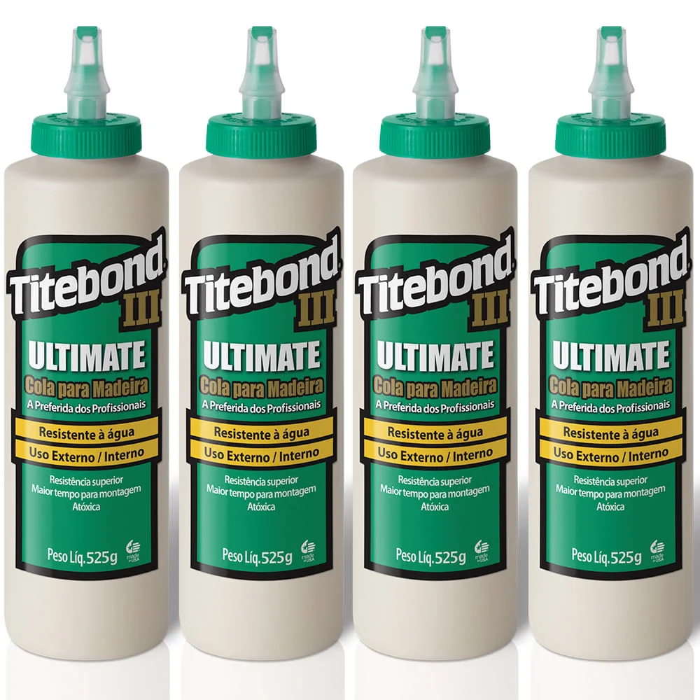 Kit 4 Colas para Madeira III Ultimate Wood Glue 473 ml Titebond