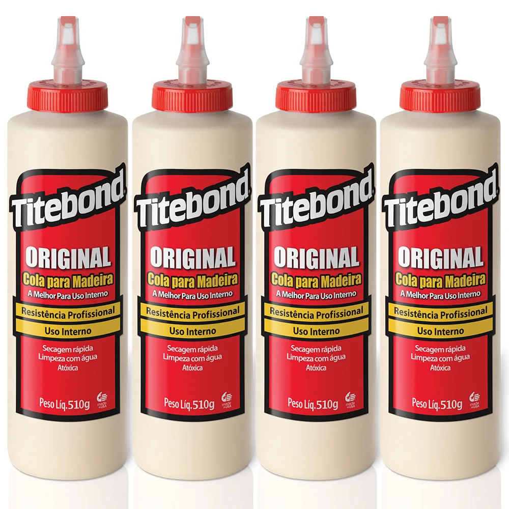 Kit 4 Colas para Madeira Original Wood Glue 473 ml Titebond