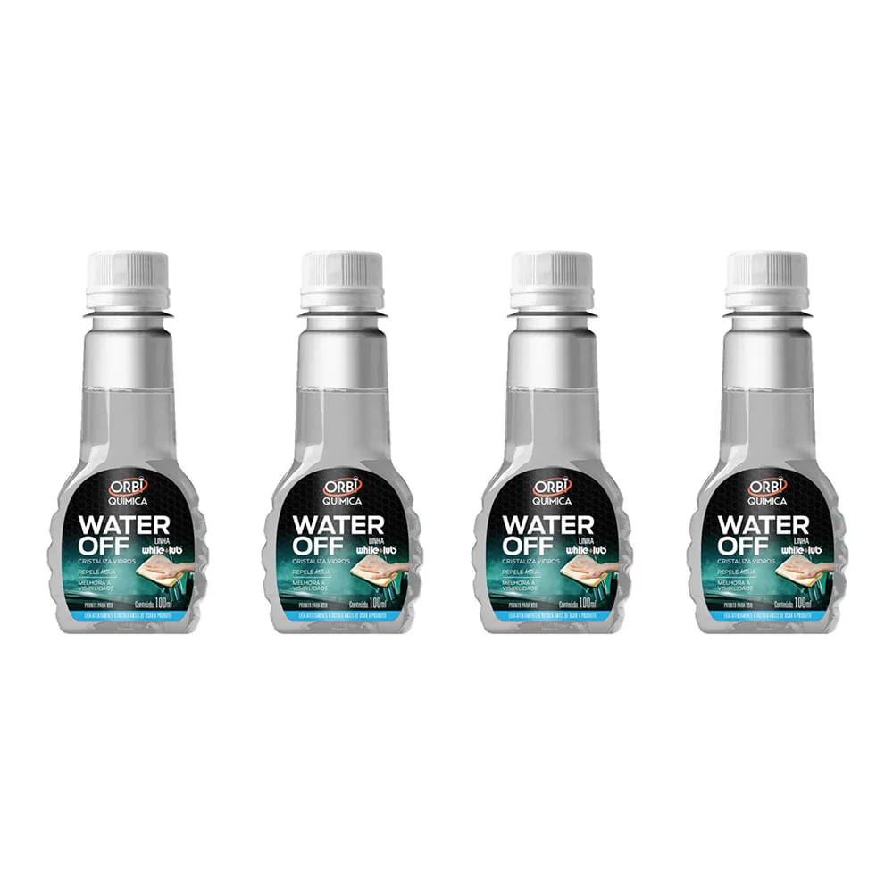 Kit 4 Cristalizadores de Pára Brisa Water Off 100ml Orbi Incolor