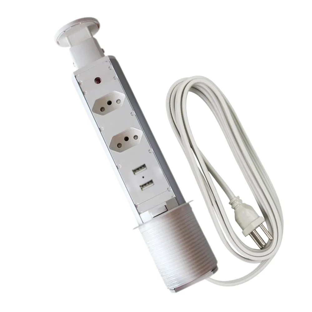 Kit 4 Torres de Tomada Multiplug 2 tomadas e 2 USB Bivolt