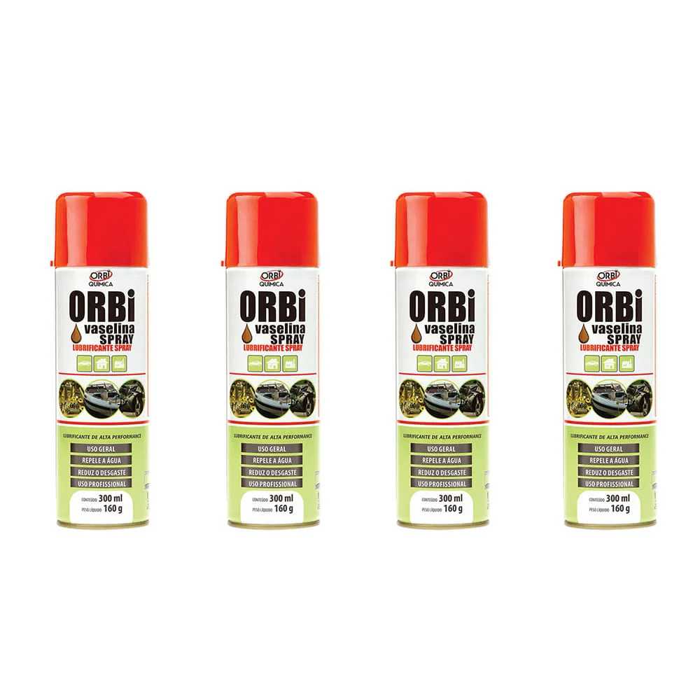 Kit 4 Vaselinas em Spray 160g 300ml Orbi