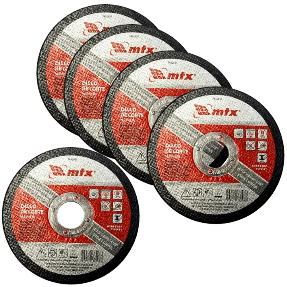 Kit 5 Discos de Corte para Metal 115x1mm 7432655 MTX