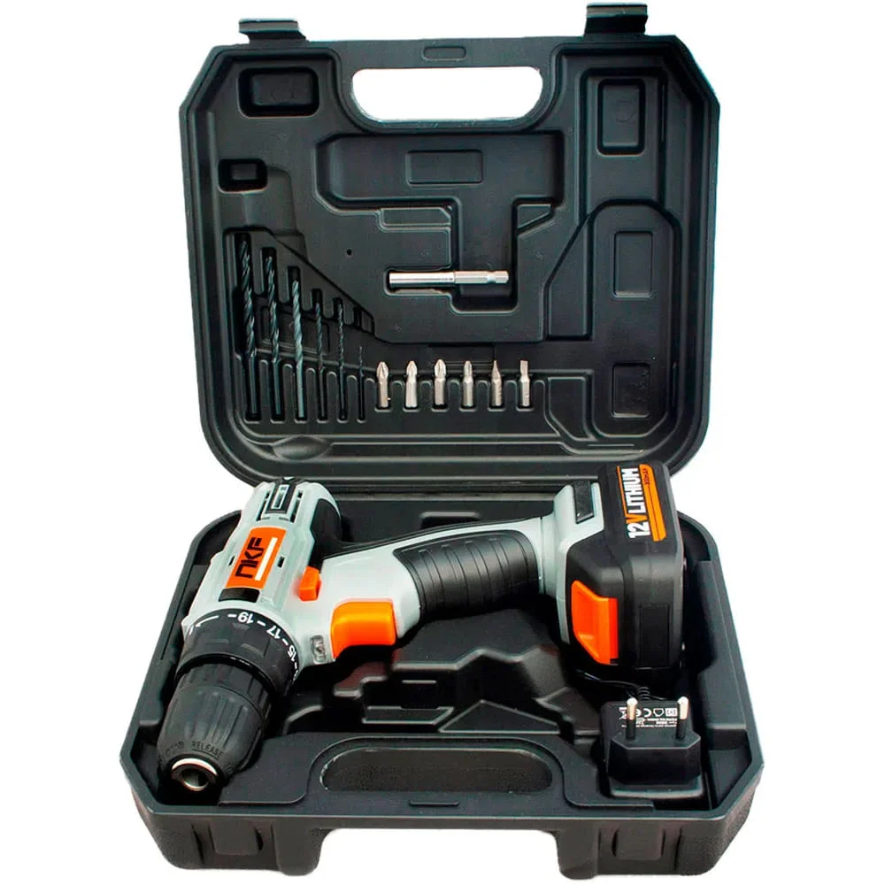 Kit 5 Furadeira Parafusadeira à Bateria 12V com Maletas e Acessórios FP12X NKF