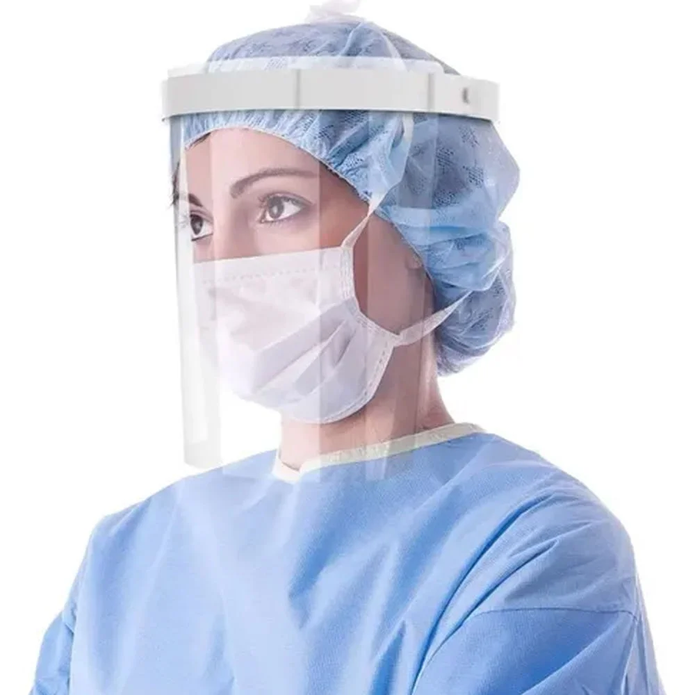 Kit 5 Máscaras Protetor Facial Visor Transparente em Polipropileno Face Shield