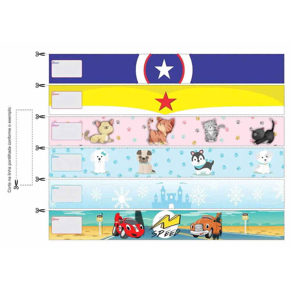 Kit 50 Máscaras Protetor Facial Family Personagens Visor Transp Face Shield