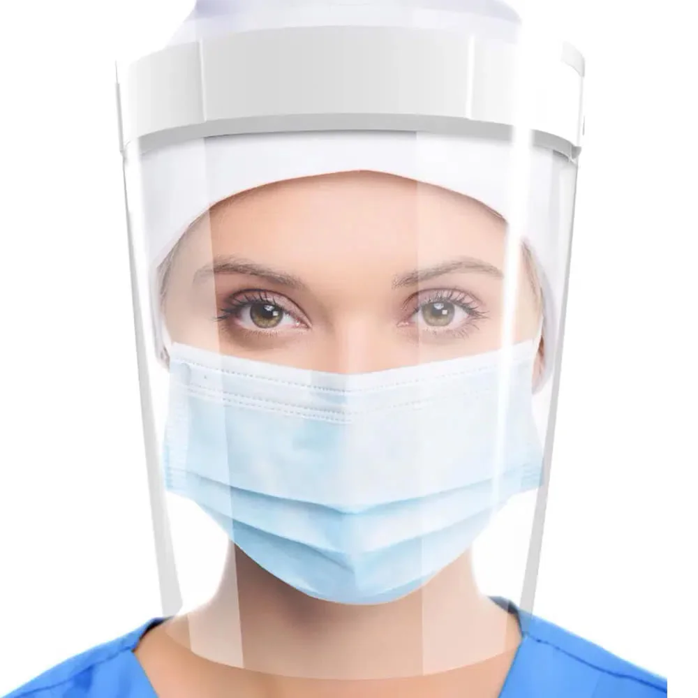 Kit 500 Máscaras Protetor Facial com Visor Transparente Face Shield