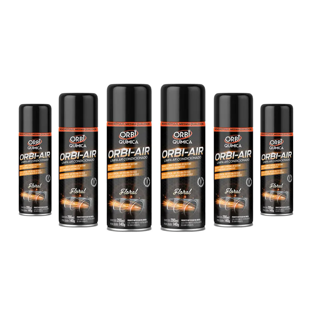 Kit 6 Limpa Ar Condicionado 200ml 140g Orbi