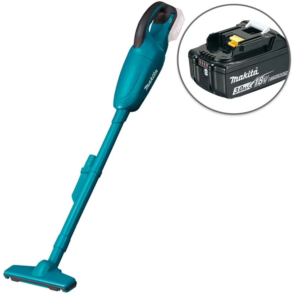 Kit Aspirador de Pó à Bateria DCL180Z Makita e Bateria 18V 3.0Ah BL1830B