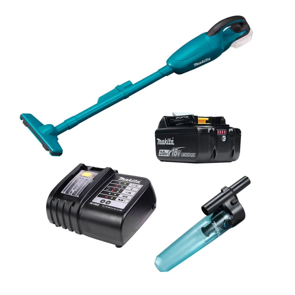 Kit Aspirador de Pó DCL180Z Makita e Bateria e Carregador e Implemento Ciclone