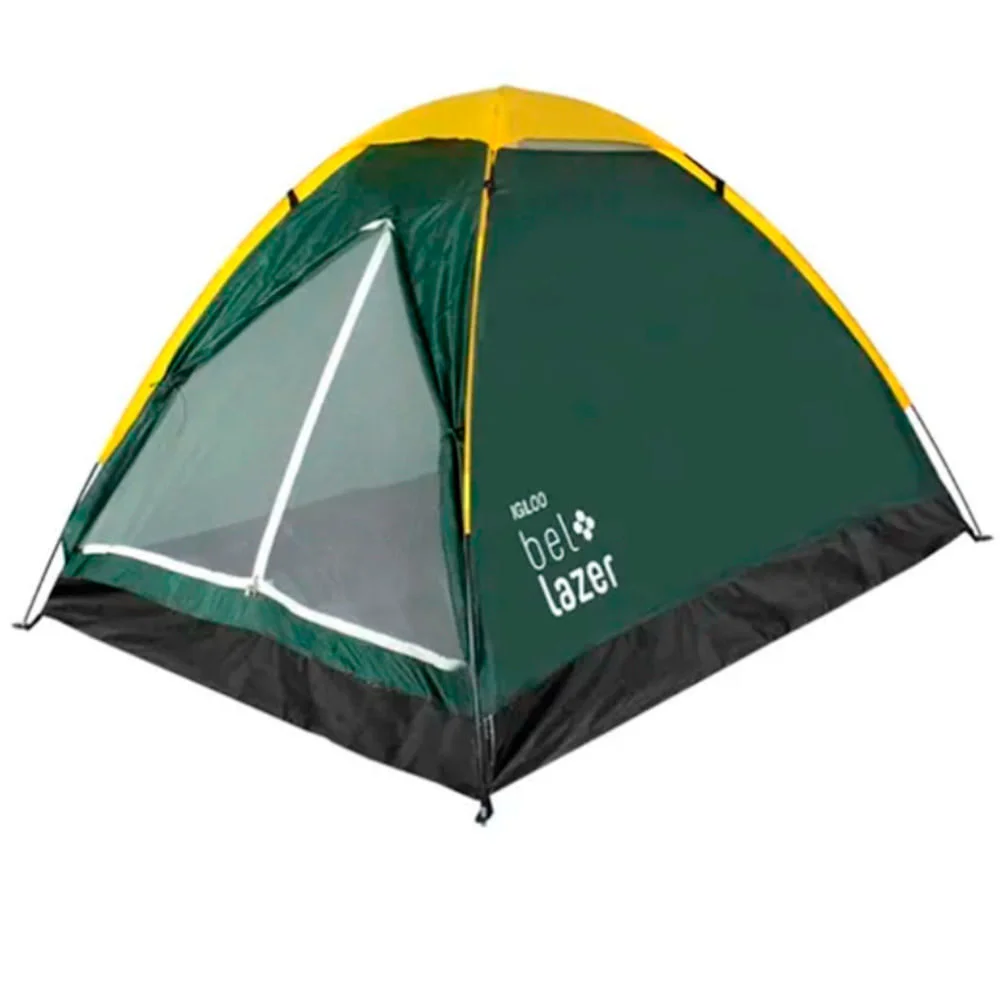 Kit Barraca Igloo 4 Camping 102400 Belfix e Colchão Solteiro e Bomba