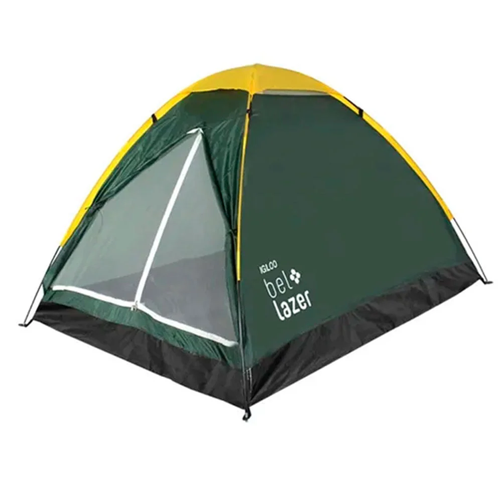 Kit Barraca Igloo 4 Camping 102400 Belfix e Colchão Solteiro e Bomba
