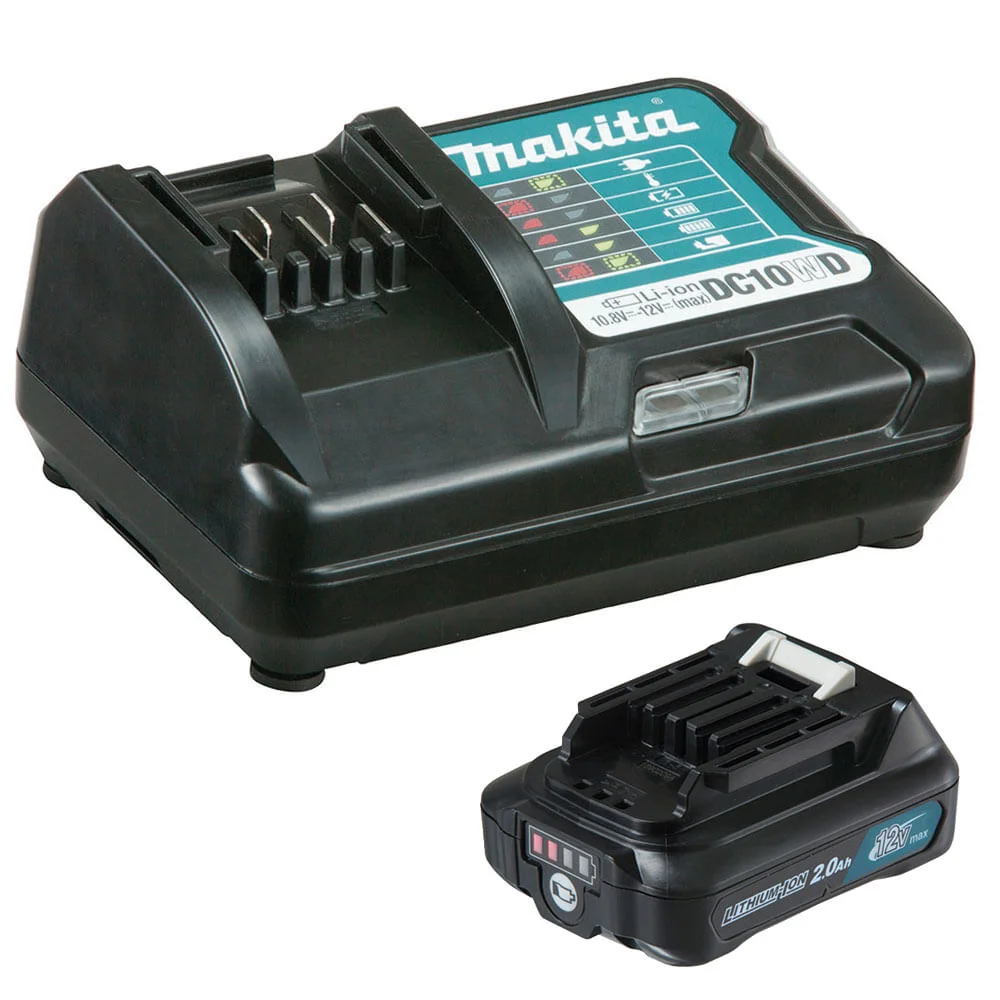 Kit Bateria Í de Lítio 12V BL1021B Makita e Carregador Max-DC10WD