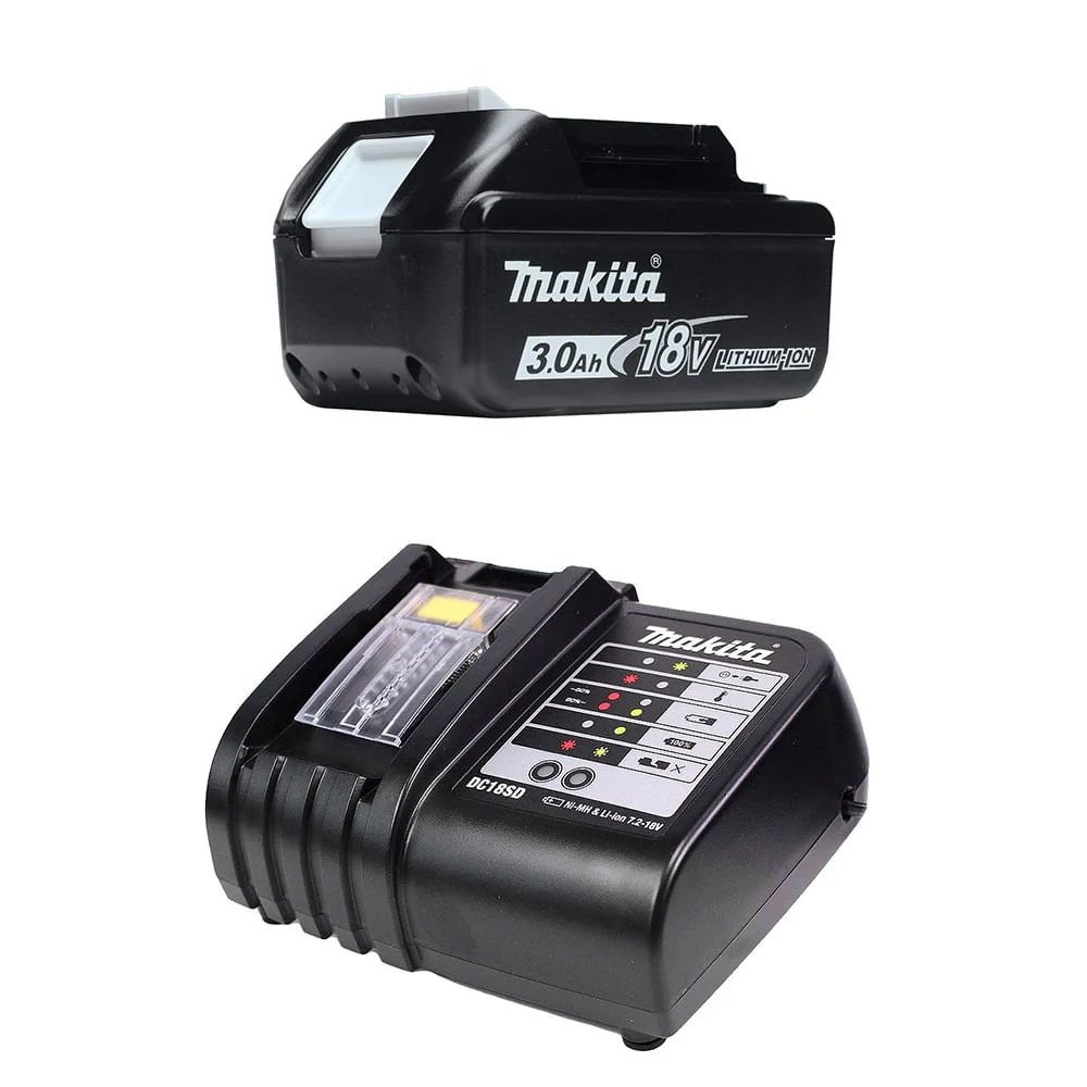 Kit Bateria Íons de Lítio 18V 3.0Ah BL1830 e Carregador DC18SD Makita