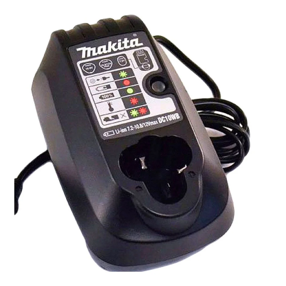 Kit Bateria Íons Lítio 12V 1.3Ah BL1014 Makita e Carregador de Bateria DC10WB