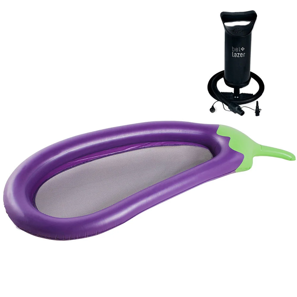 Kit Boia Inflável Gigante Adulto Berinjela 177300 Belfix e Bomba Manual 120200