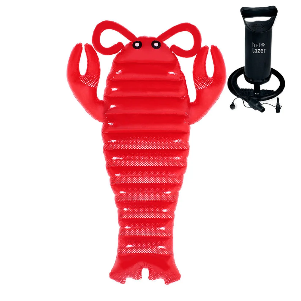 Kit Boia Inflável Gigante Lagosta Transparente 181000 e Bomba Manual 120200