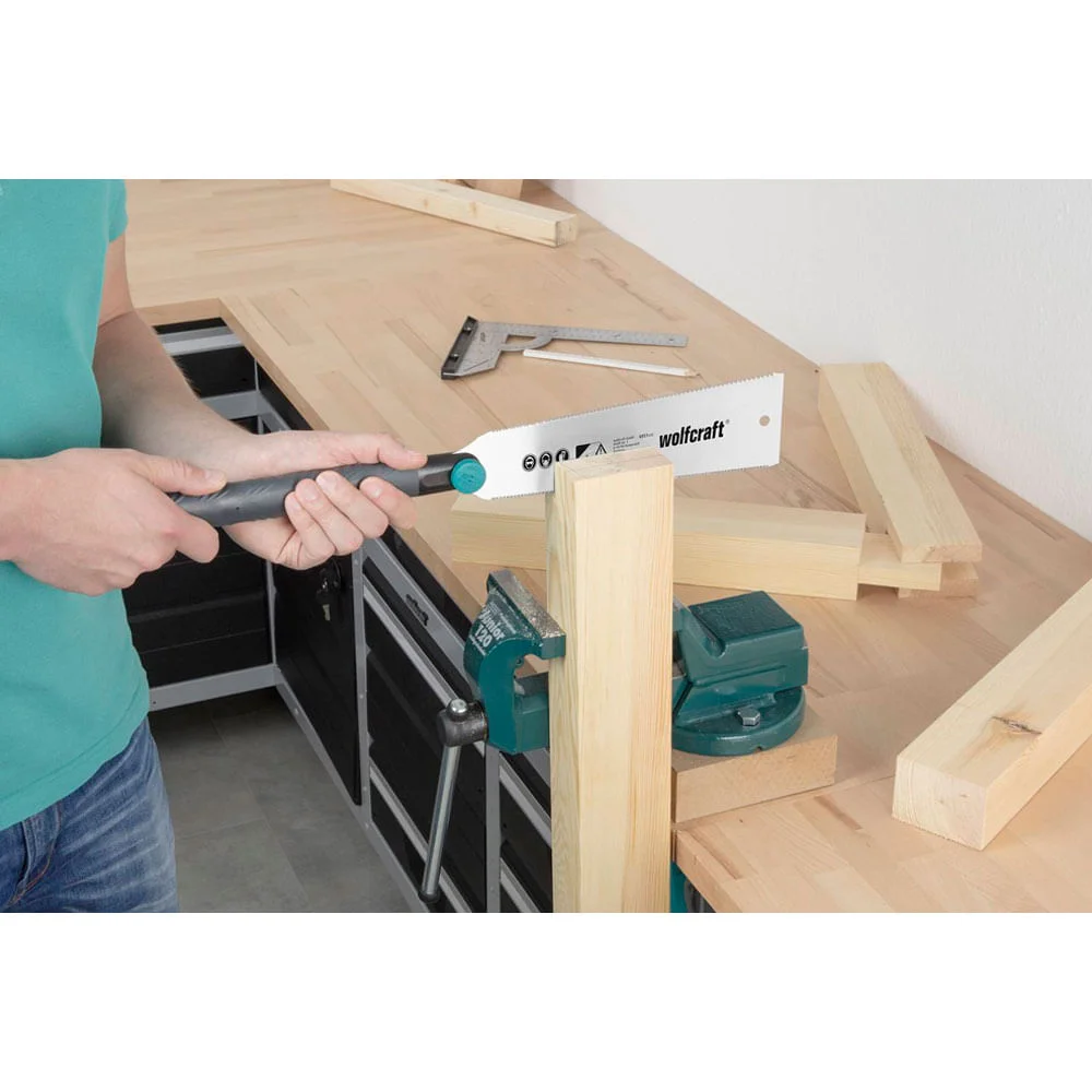 Kit Caixa Meia Esquadria com Medidor 694800 e Serrote Japonês 695100 Wolfcraft