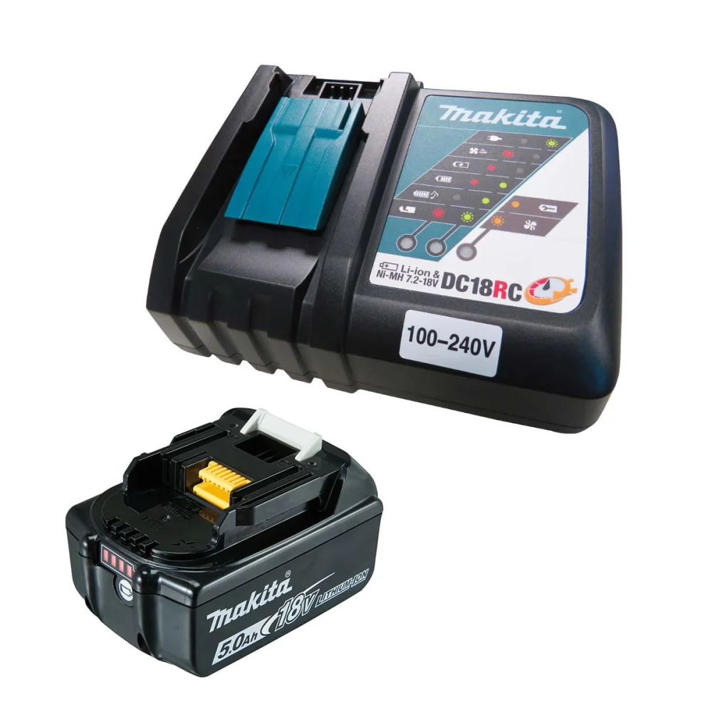 kit Carregador de Bateria 14.4 a 18V DC18RC e Bateria 18V BL1850B Makita