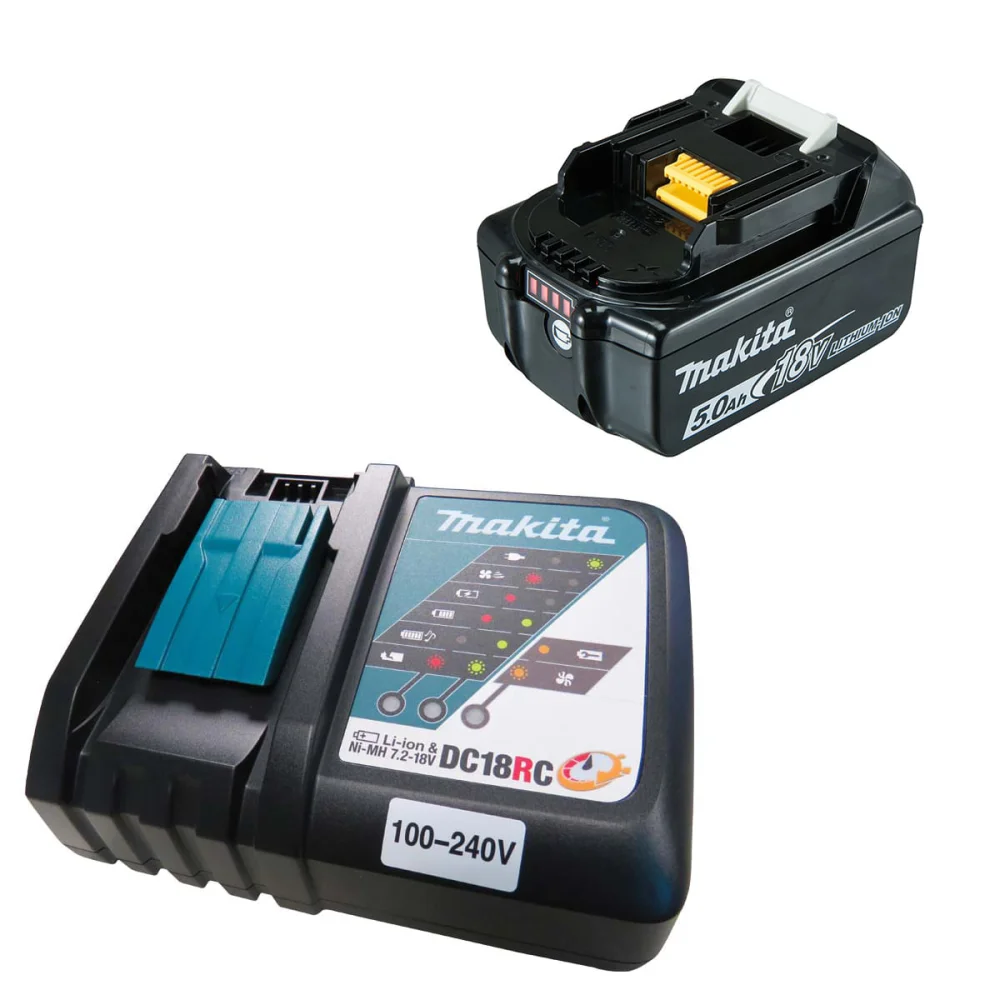 kit Carregador de Bateria 14.4 a 18V DC18RC e Bateria 18V BL1850B Makita