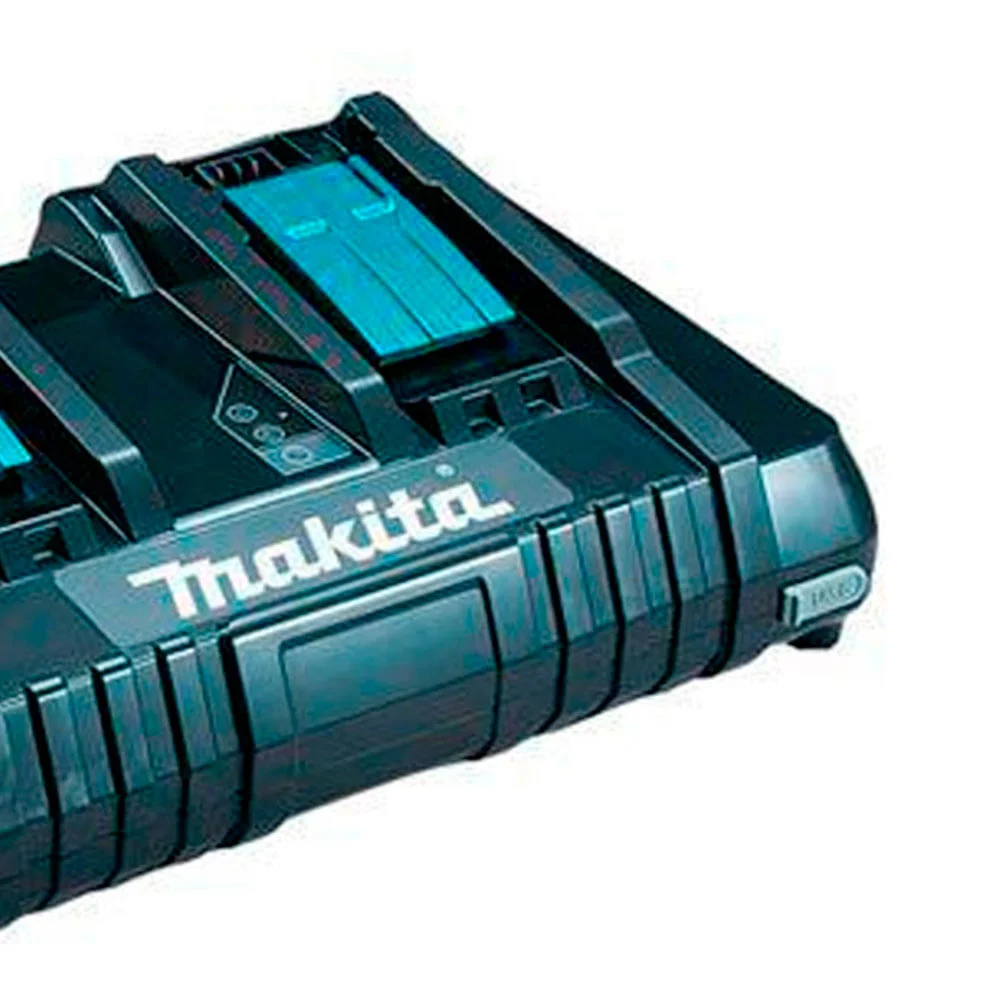kit Carregador de Bateria Duplo 14.4V e 18V DC18RD Makita e 4 Baterias e Maleta