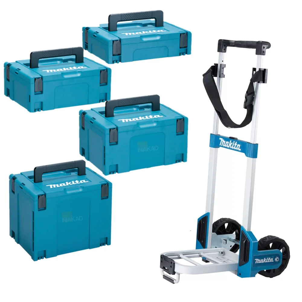 Kit Carrinho de Transporte TR00000002 e Maletas Mak-Pac Tipos 1 a 4 Makita
