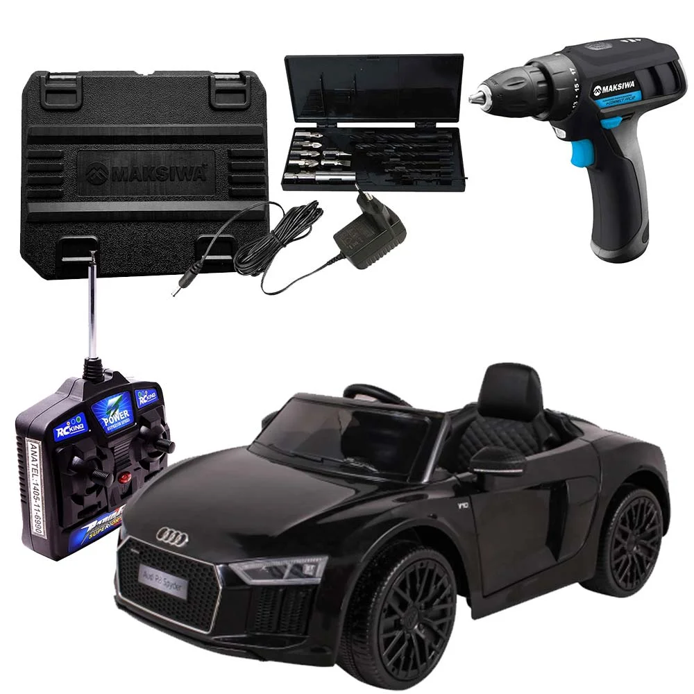 Kit Carro Elétrico Audi R8S 926400 Bel e Furadeira e Parafusadeira Recarregável