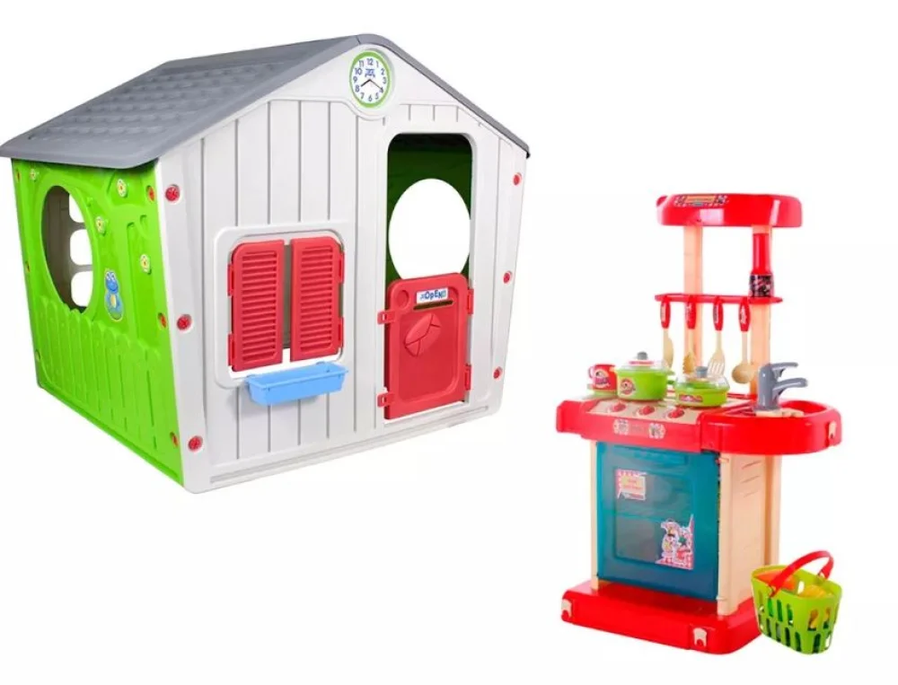 Kit Casinha de Brinquedo 5611 e Cozinha Infantil Turma da Mônica 491100 Belfix