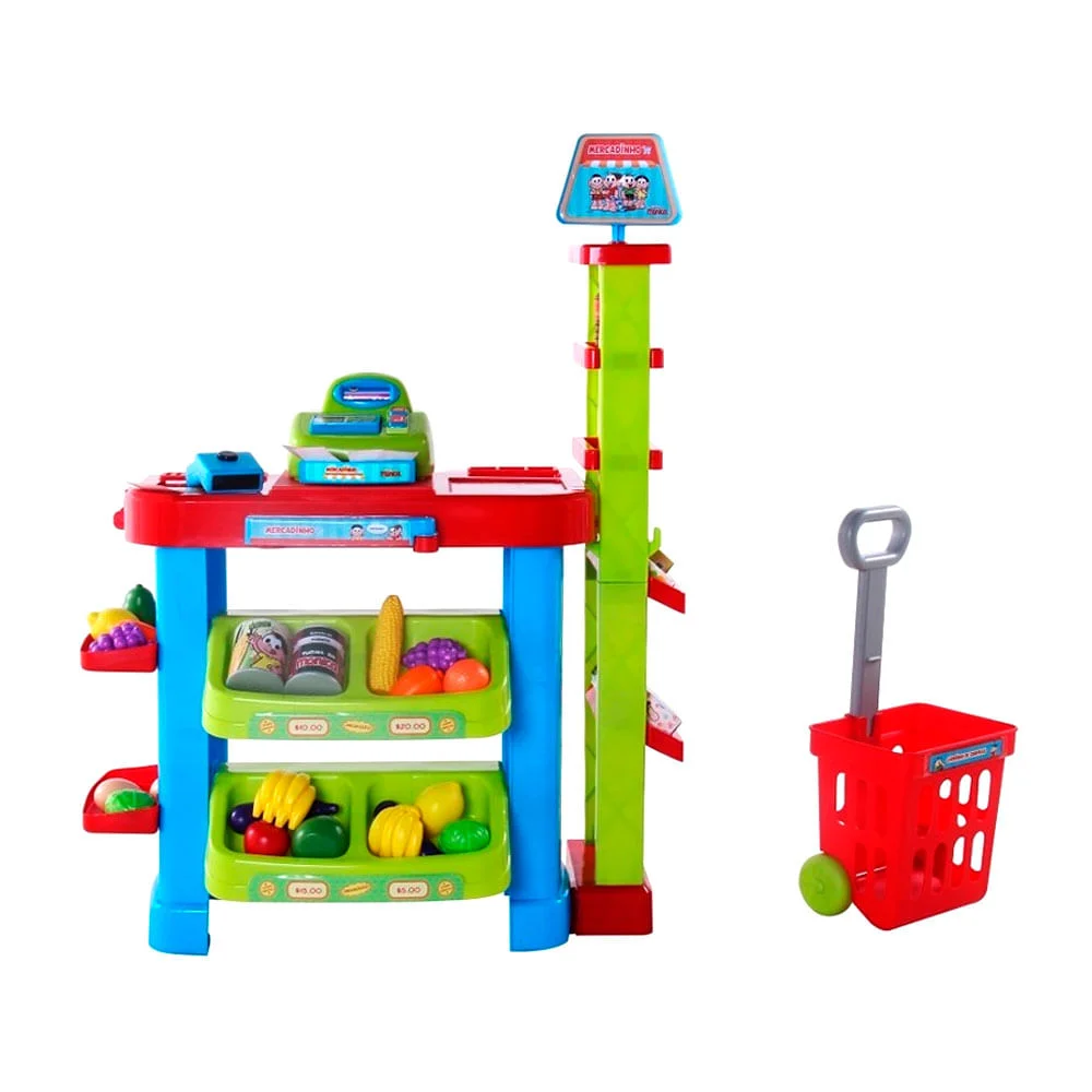 Kit Casinha de Brinquedo 5611 e Mercadinho Turma da Mônica 491300 Belfix