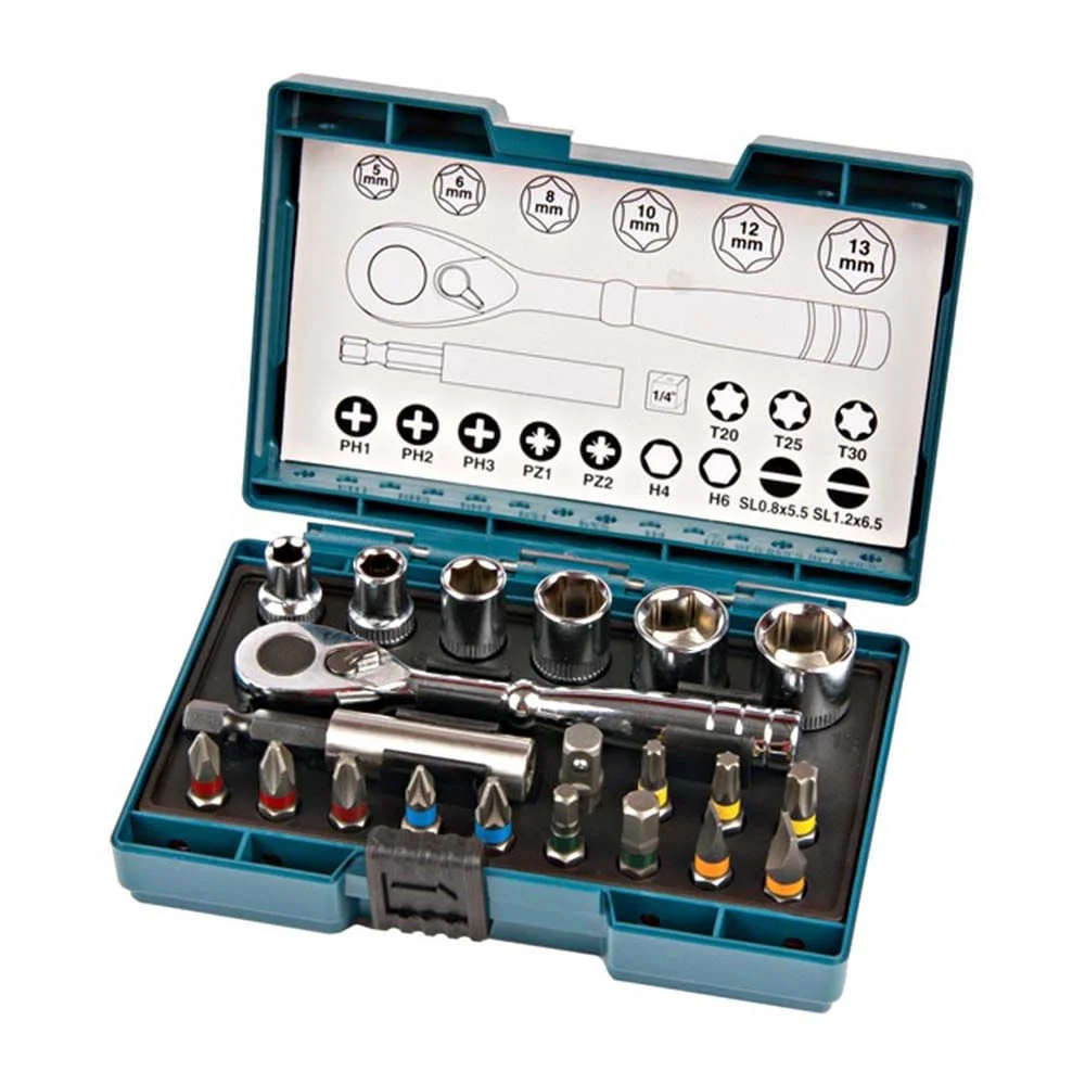 Kit Chave de Catraca com Bits e Soquetes 21 Peç B-54081 Makita