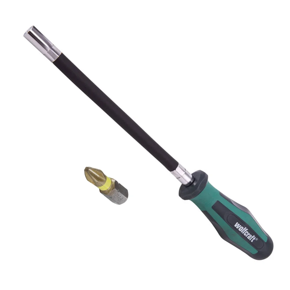 Kit Chave de Fenda Manual Haste 1/4Pol 123600 e Bits PH2 25mm 132300 Wolfcraft