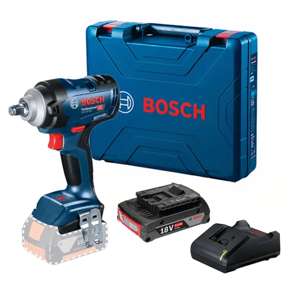 Kit Chave de Impacto GDS 18V-400 e Bateria 18V e Carregador Bosch