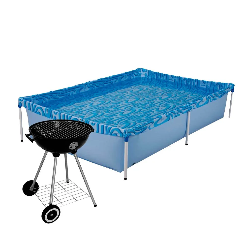 Kit Churrasqueira à Bafo Guarapari 003052 e Piscina 1000 Litros 001002 Mor